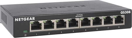 NETGEAR (GS308) - 8-Port Gigabit Switch - Black